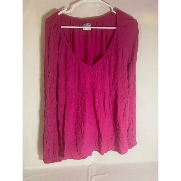 Old Navy Pink XL Tall Long Sleeve Peasant Blouse - Picture 1 of 4